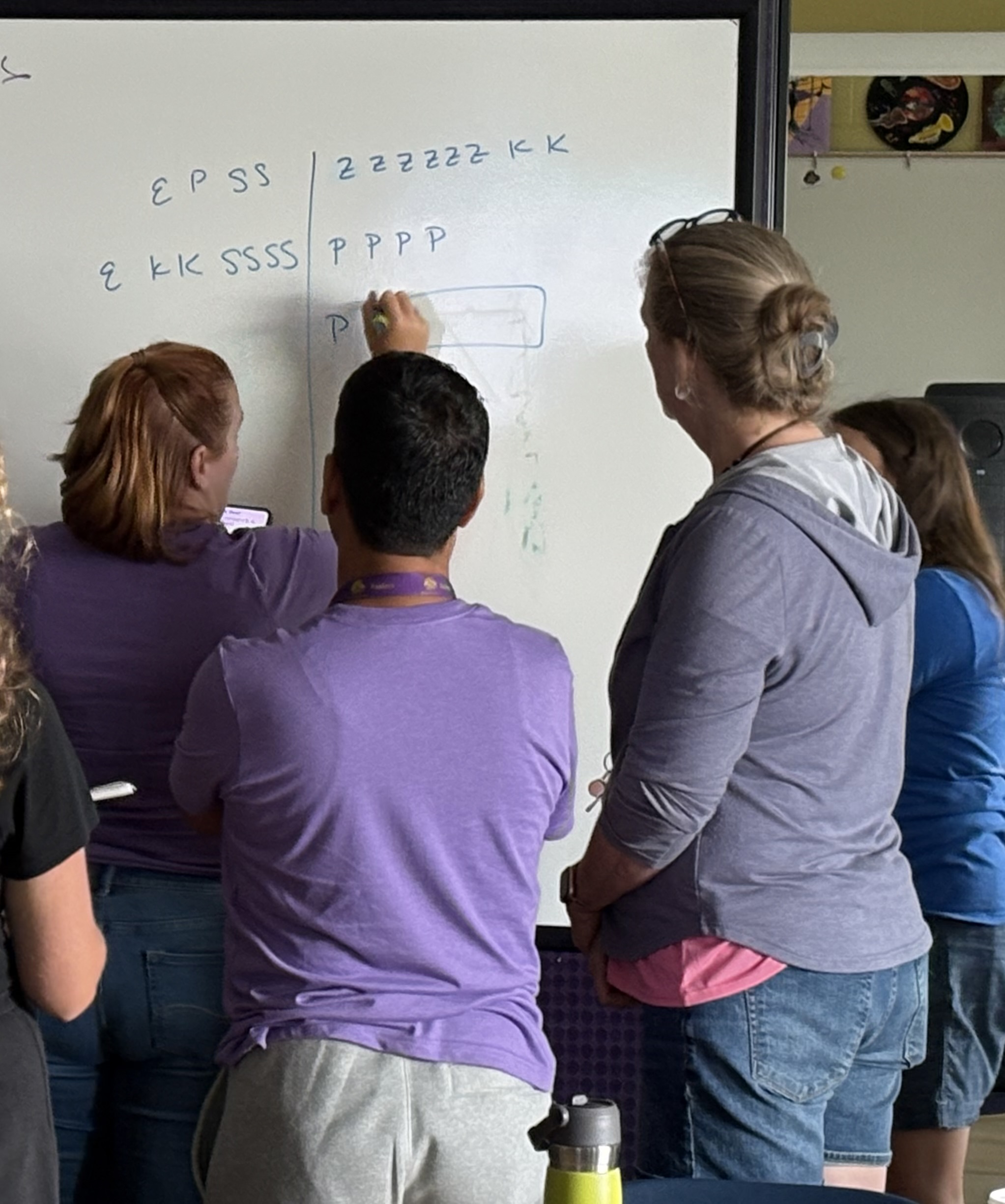 Teachers engaged in professional development